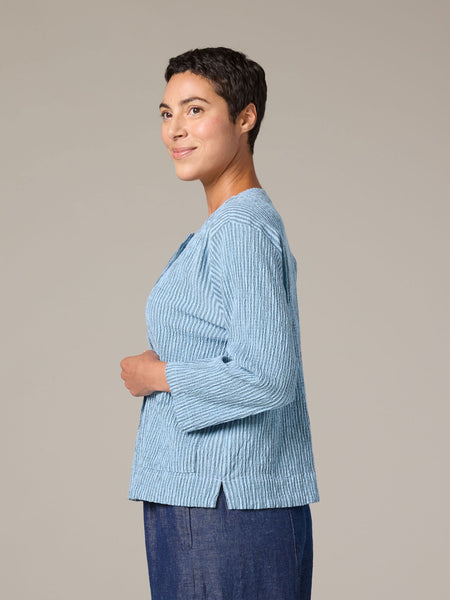 3/4 Sleeve Crop Jacket in Bellflower
