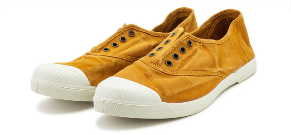 Eco Canvas Pumps in Mustard and Faded Grey