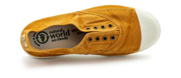 Eco Canvas Pumps in Mustard and Faded Grey