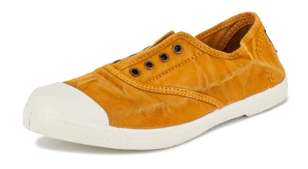 Eco Canvas Pumps in Mustard and Faded Grey