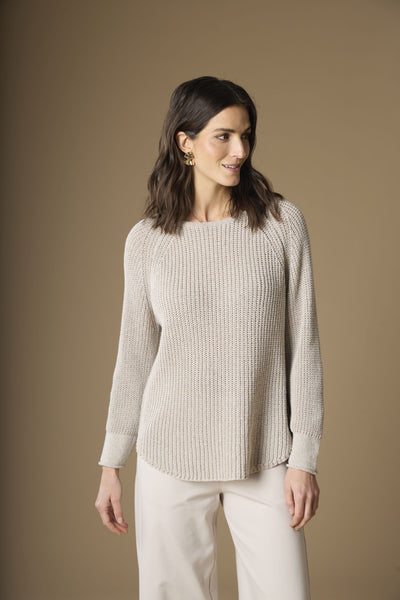 Sweater with Rounded Hemline Desert Sand