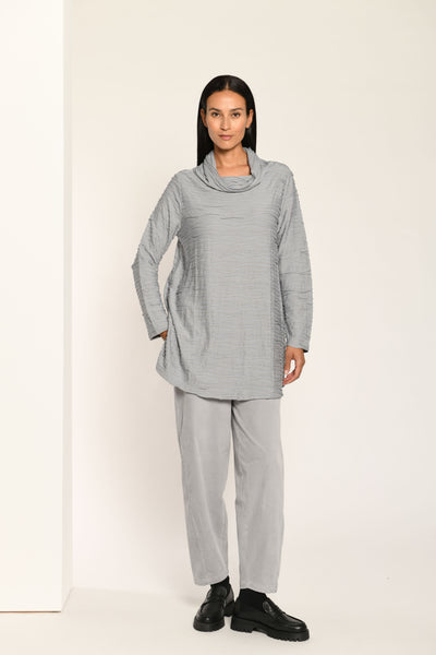 Longline Textured Tunic in Silver