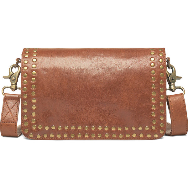 Cross Body Leather Bag in Vintage Cognac and Black