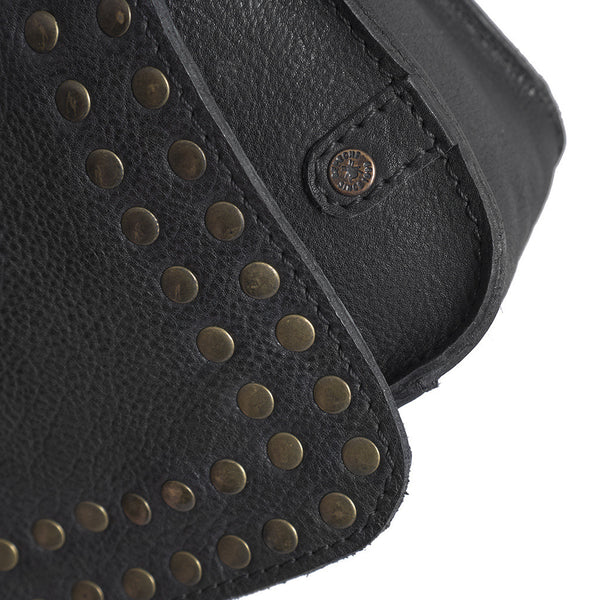 Cross Body Leather Bag in Vintage Cognac and Black