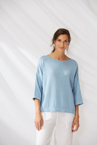 Boat Neck Jumper Ice Blue