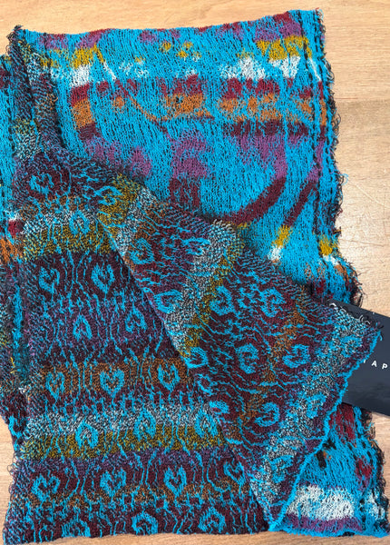 Japanese Pure Cotton Scarf in Blue Multi