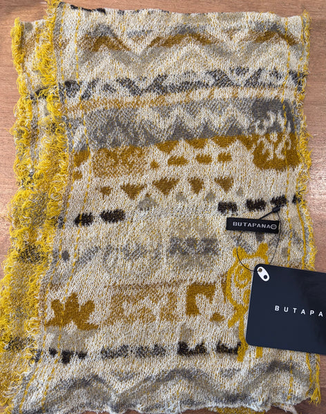 Japanese Pure Cotton Scarf in Olive Grey