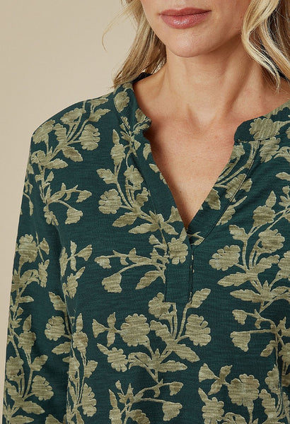 Aria Top Valencia Print Green Gables