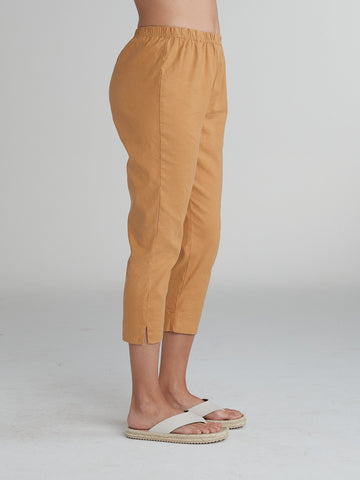 Linen Tencel Taper Crop in Manuka