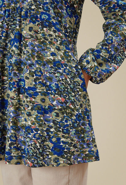 Saphire Tunic Pansy Print Avocado