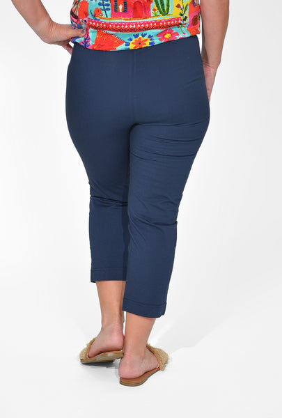 Bangalene Capri Pant with Pocket Aqua and Navy