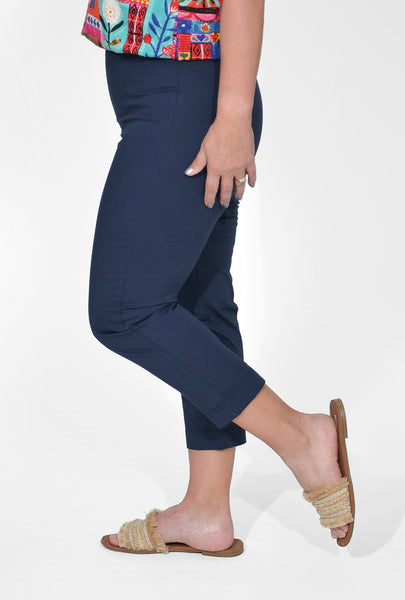 Bangalene Capri Pant with Pocket Aqua and Navy