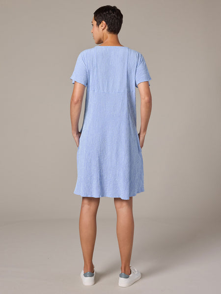 V Neck Swing Dress in Forget-me-not