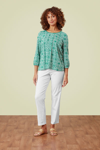 Esme Stretch Poplin Trousers in White