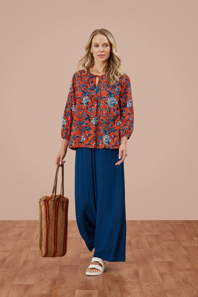 Savinda Top Trailing Botanical Red Orange