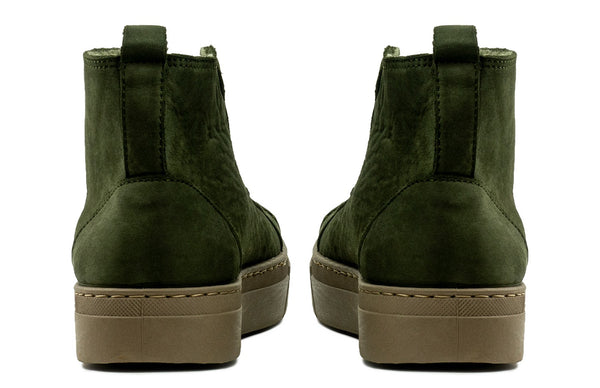 Lace Up Nubuck Shoe Forest Green