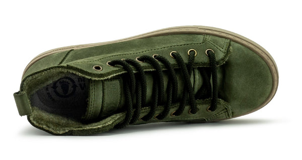 Lace Up Nubuck Shoe Forest Green