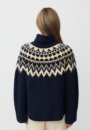 MaFatima Icelandic Jumper in Navy Blazer