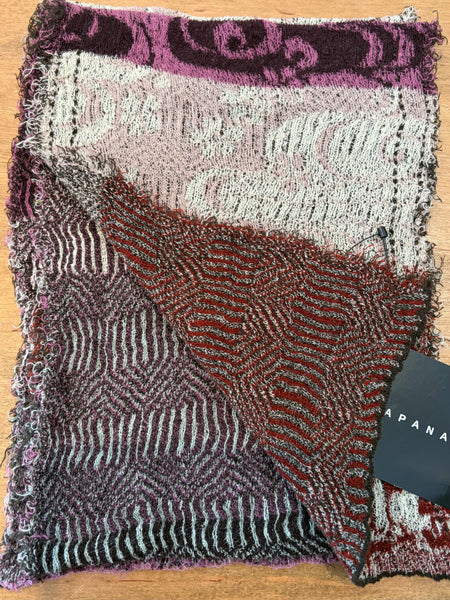 Japanese Pure Cotton Scarf in Wine Multi