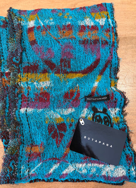 Japanese Pure Cotton Scarf in Blue Multi