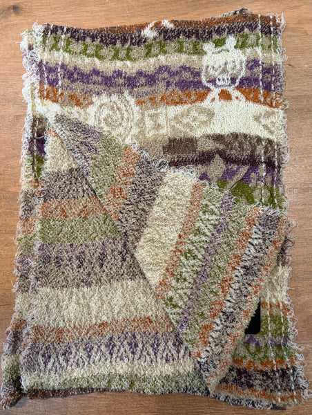 Japanese Pure Cotton Scarf in Beige Multi
