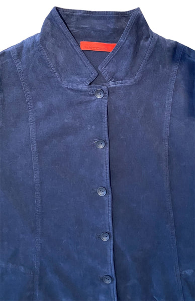 Needlecord Coat in Midnight Blue