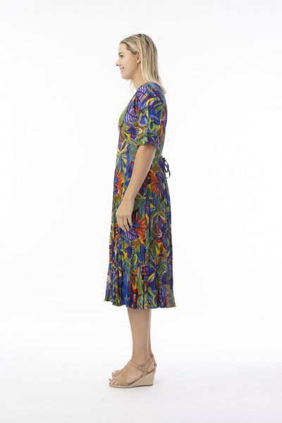 Zappalar Print Godet Dress