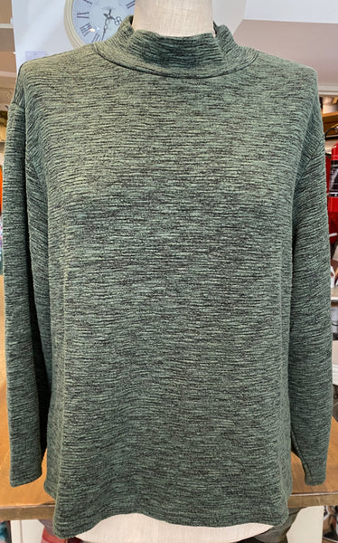 Mock Neck Top in Tandori and Succulent