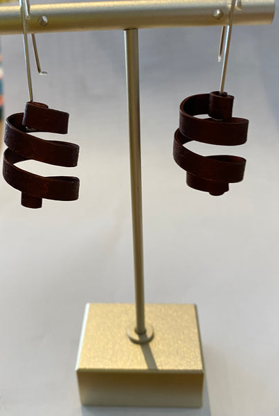 Curled Drop Earring in Silver & Copper