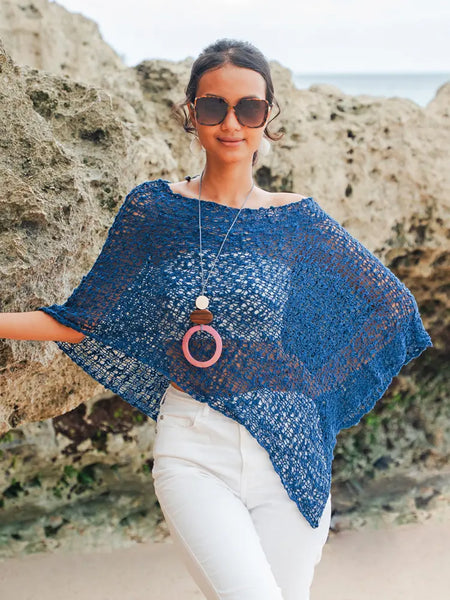 Knitted Popcorn Poncho