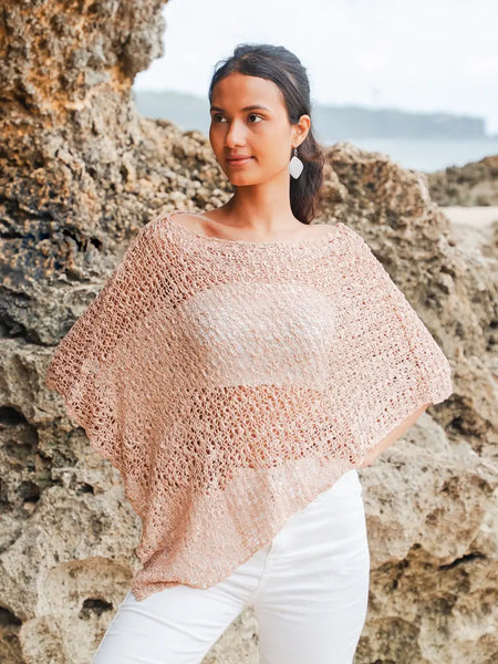 Knitted Popcorn Poncho