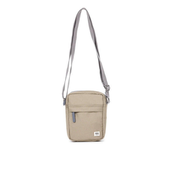 Bond Cross Body Recycled Canvas Bag Taupe and Crisp Blue