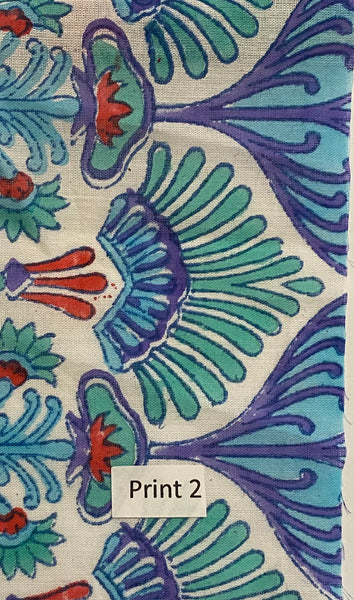 Cotton Block Print Scarf Various Colours/Prints