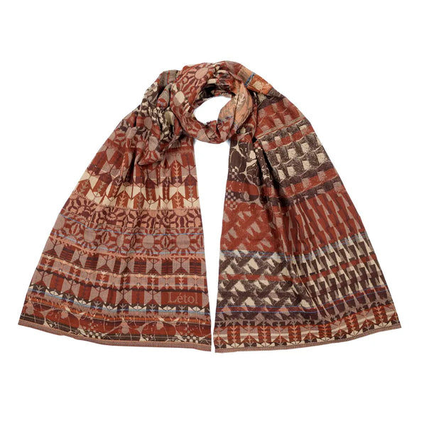 Létol Cotton Jacquard Scarf  Come Brownie
