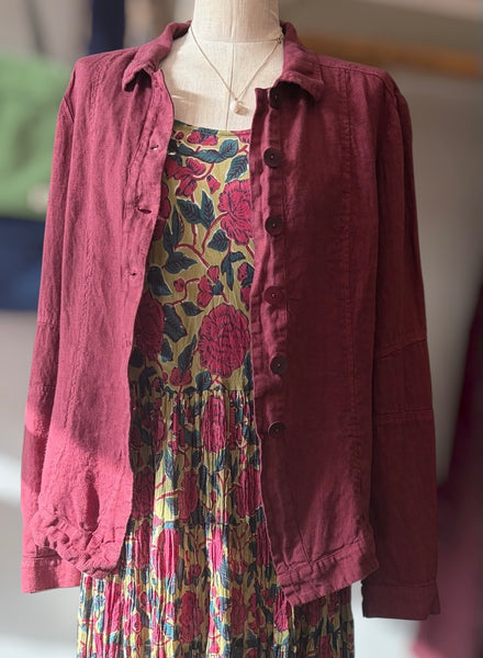 Linen Jacket Antique Ruby