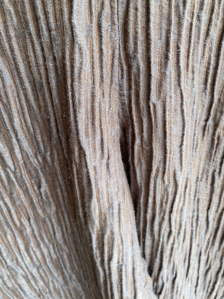 Crinkle Silk-Linen Trouser in Truffle