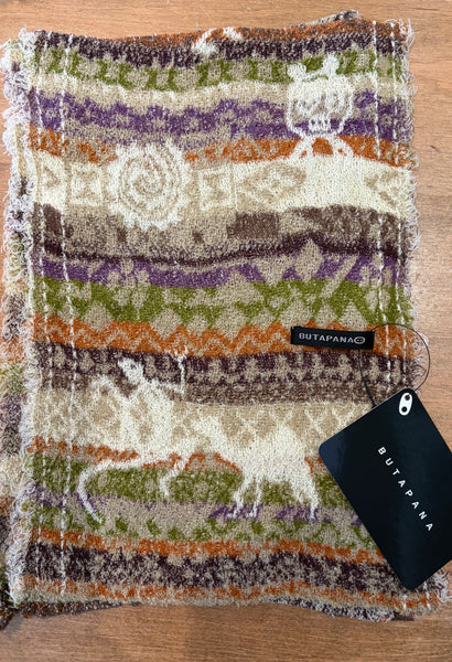 Japanese Pure Cotton Scarf in Beige Multi