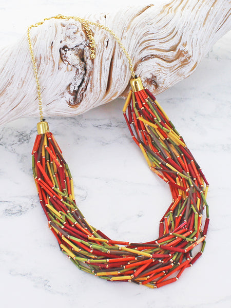 Multi Strand Glass Bead Necklace