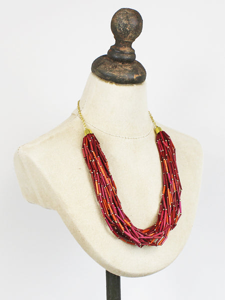 Multi Strand Grass Bead Necklace