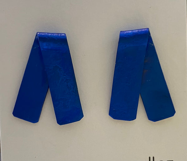 Folded Strip in Turquoise-Copper-Silver-Blue