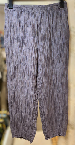 Crinkle Silk-Linen Trouser in Truffle