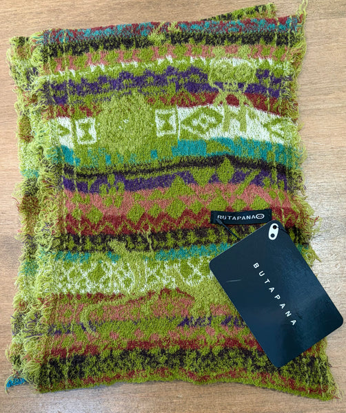 Japanese Pure Cotton Scarf in Green Multi