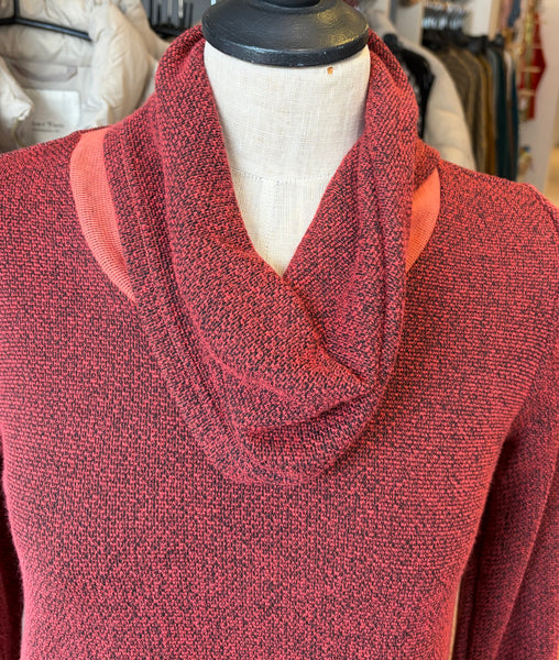Cowl Neck Pullover in Chilli