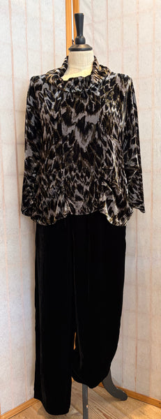 Velvet Cowl Neck Top