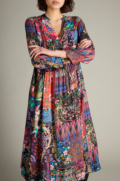 Winter Patchwork Dress - Multi