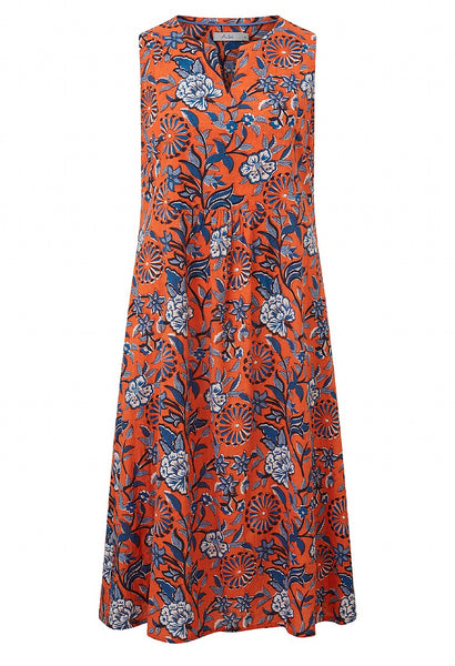 Tasha Dress Trailing Botanical Red Orange