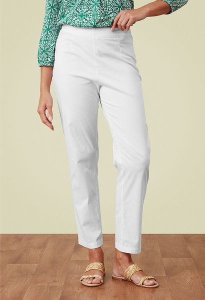 Esme Stretch Poplin Trousers in White