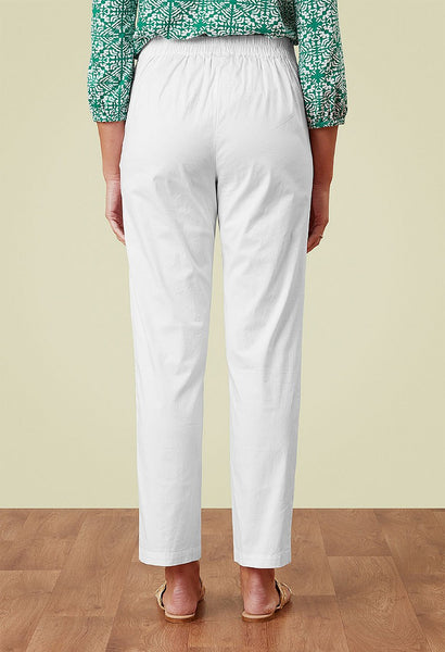 Esme Stretch Poplin Trousers in White