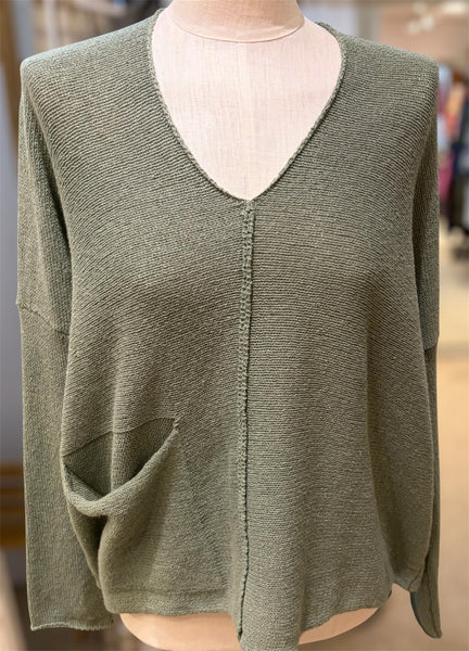 V Neck Pullover Sage