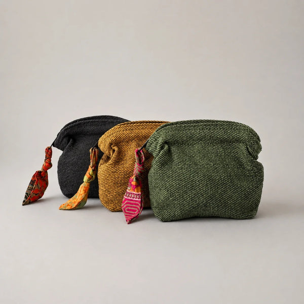 Jalaja Bag in Off Black and Tumeric Yellow